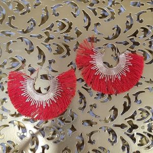 Tassel Earrings - Red
